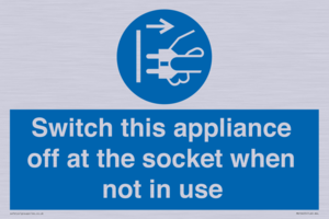 Switch this appliance off at the socket when not in use